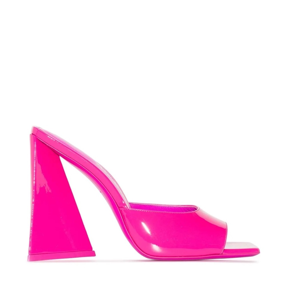 The Attico Pink Geometric Heel Mules